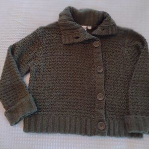 Green button down sweater